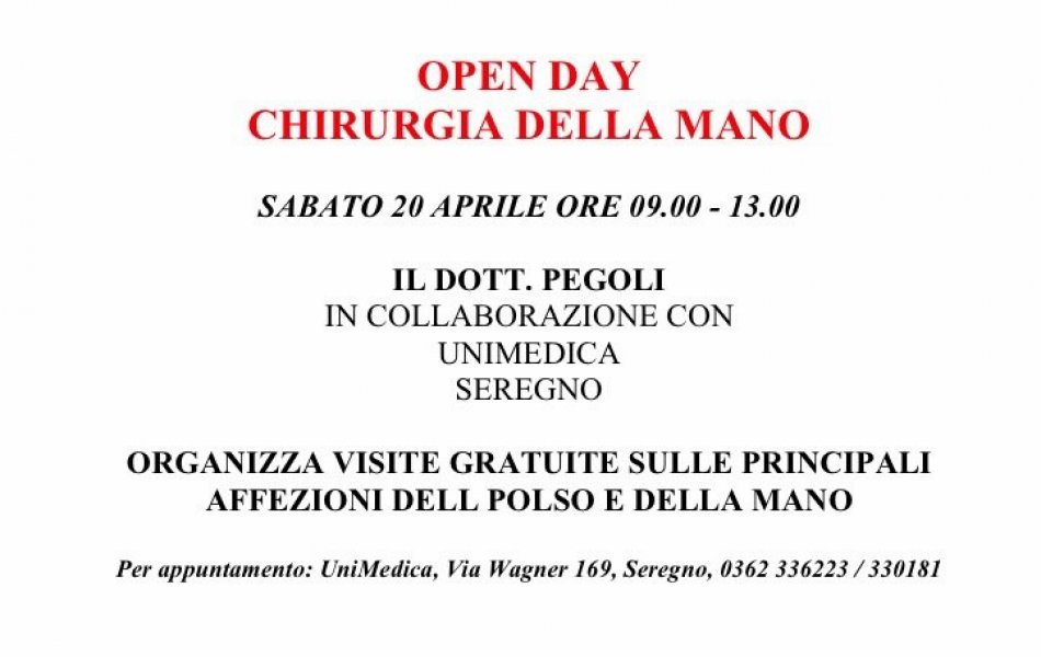 COPIA - OPEN DAY CHIRURGIA DELLA MANO