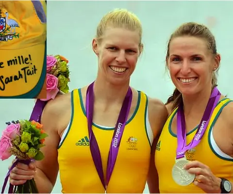 Sarah Tait (on the left), rawing Australia, Olympic Silver Medalist, London 2012